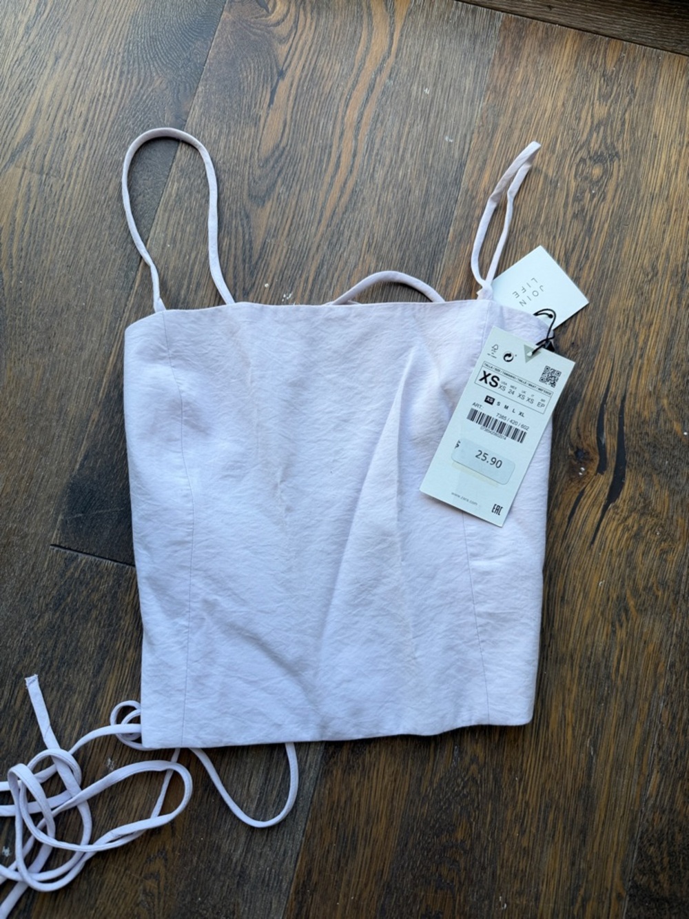 Zara Pale Lavender Square Neck Crop Cami
